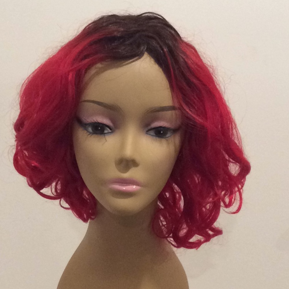 Fire red short wig